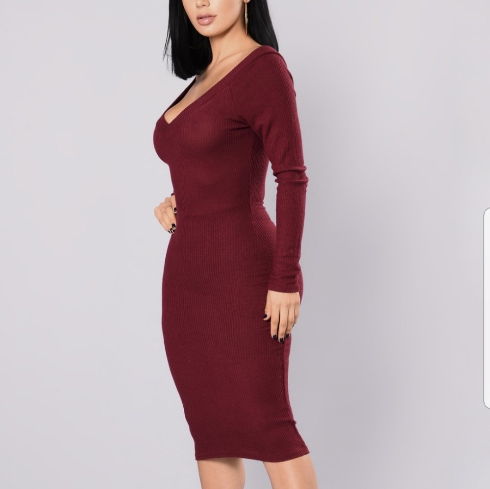 Stockholm Midi Dress - Wine